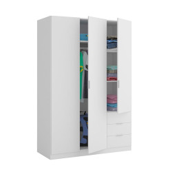 ARMARIO 3P 3CAJONES 180X121X52CM BLANCO MOMI