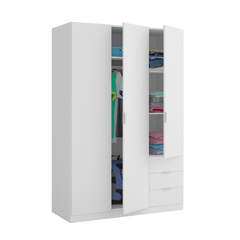 ARMARIO 3P 3CAJONES 180X121X52CM BLANCO MOMI