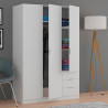ARMARIO 3P 3CAJONES 180X121X52CM BLANCO MOMI