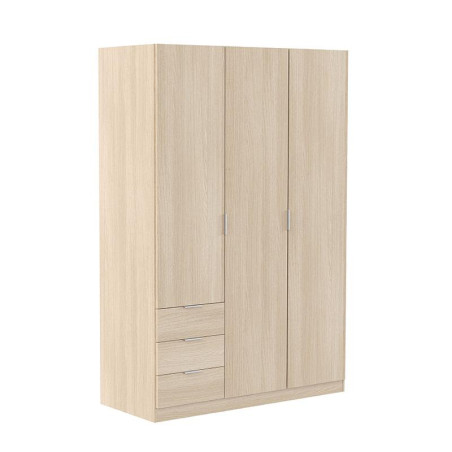 ARMARIO 3P 3CAJONES 180X121X52CM ROBLE MOMI