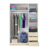 ARMARIO 3P 3CAJONES 180X121X52CM ROBLE MOMI