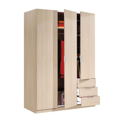 ARMARIO 3P 3CAJONES 180X121X52CM ROBLE MOMI