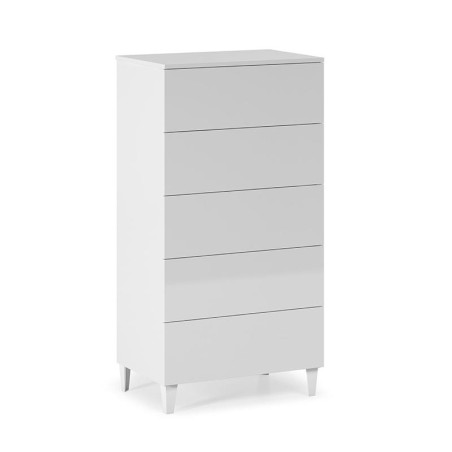 COMODA 5 CAJONES 117X61X40CM BLANCO BRILLO MOMI