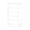 COMODA 5 CAJONES 117X61X40CM BLANCO BRILLO MOMI