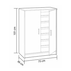 ZAPATERO ARMARIO 2P 101X75X36CM BLANCO MOMI