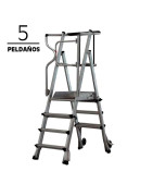 Escaleras con plataformas y guardacuerpos